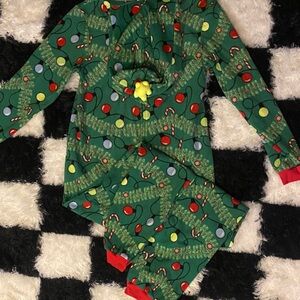 Cat & Jack Green Holiday Fleece Christmas tree onesie